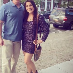 Free People Mini Indigo Embroidered Dress